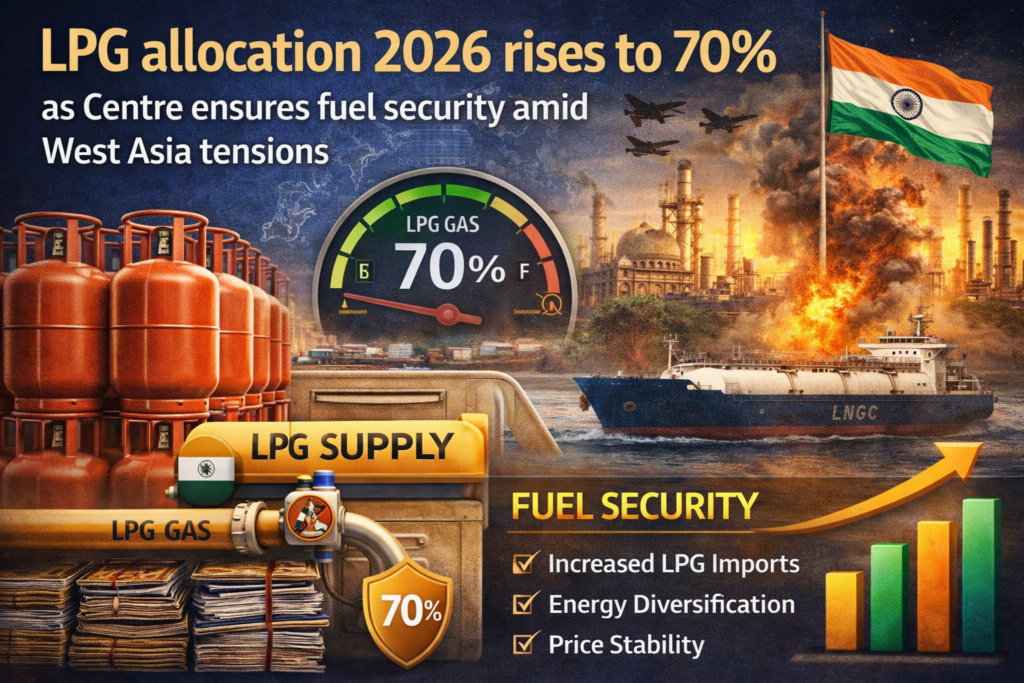 LPG allocation 2026 rises to 70% as Centre ensures fuel security amid West Asia tensions